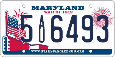 MD license plate 5AU6493