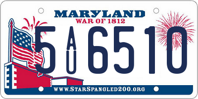 MD license plate 5AU6510