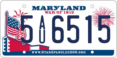 MD license plate 5AU6515