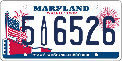 MD license plate 5AU6526