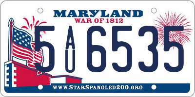 MD license plate 5AU6535