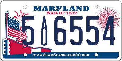 MD license plate 5AU6554