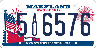 MD license plate 5AU6576