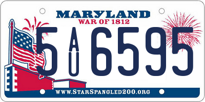 MD license plate 5AU6595