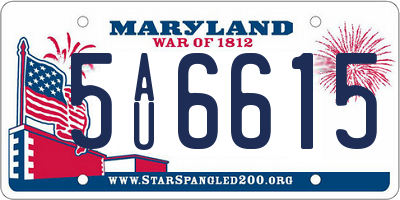 MD license plate 5AU6615