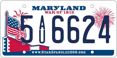 MD license plate 5AU6624