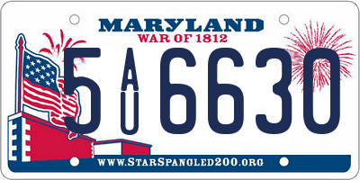 MD license plate 5AU6630