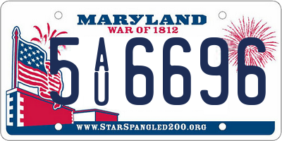 MD license plate 5AU6696