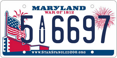 MD license plate 5AU6697