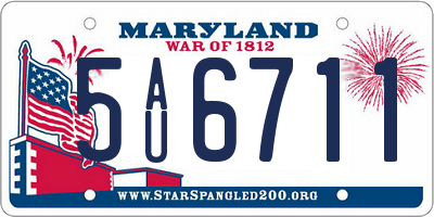 MD license plate 5AU6711