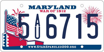 MD license plate 5AU6715