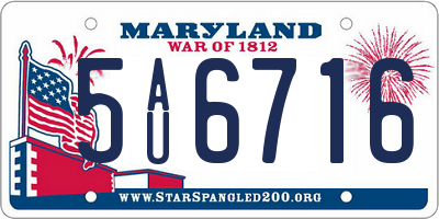 MD license plate 5AU6716