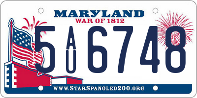 MD license plate 5AU6748
