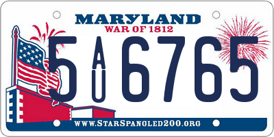 MD license plate 5AU6765