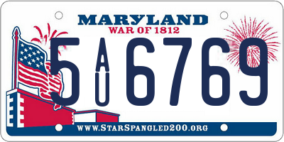 MD license plate 5AU6769