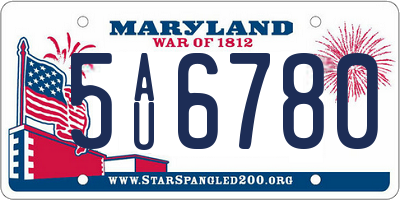 MD license plate 5AU6780