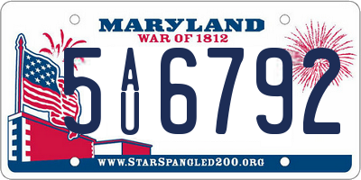 MD license plate 5AU6792
