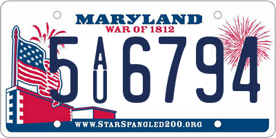 MD license plate 5AU6794