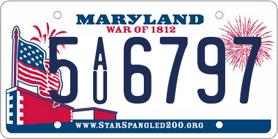 MD license plate 5AU6797