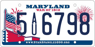 MD license plate 5AU6798