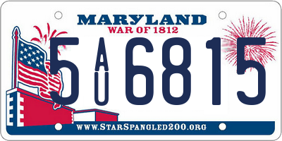 MD license plate 5AU6815