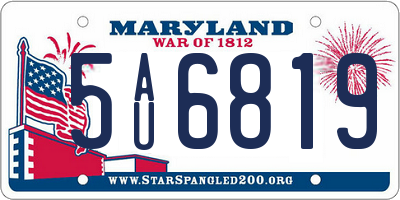 MD license plate 5AU6819