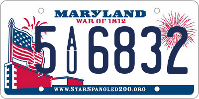 MD license plate 5AU6832
