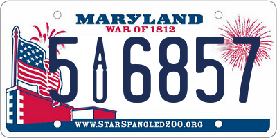 MD license plate 5AU6857