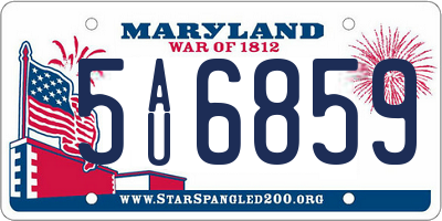 MD license plate 5AU6859