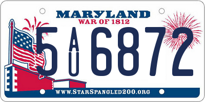 MD license plate 5AU6872
