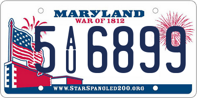 MD license plate 5AU6899