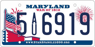 MD license plate 5AU6919
