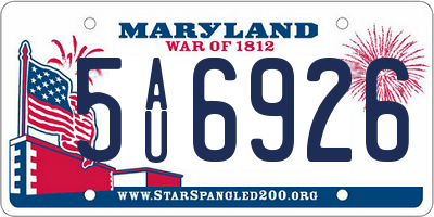 MD license plate 5AU6926