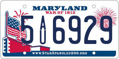MD license plate 5AU6929