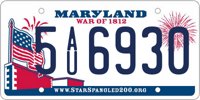 MD license plate 5AU6930