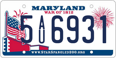 MD license plate 5AU6931