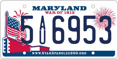 MD license plate 5AU6953