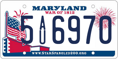 MD license plate 5AU6970