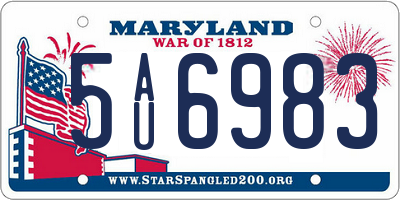 MD license plate 5AU6983