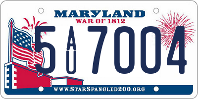 MD license plate 5AU7004