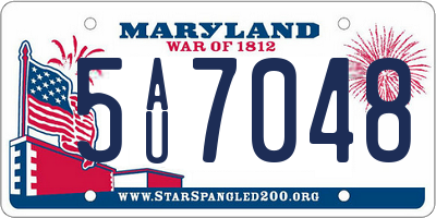 MD license plate 5AU7048