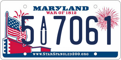 MD license plate 5AU7061