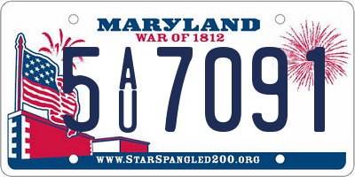 MD license plate 5AU7091