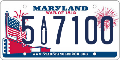 MD license plate 5AU7100