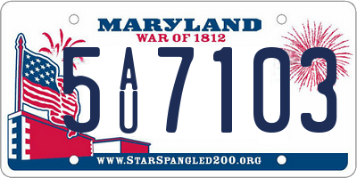 MD license plate 5AU7103