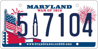 MD license plate 5AU7104