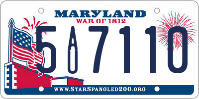 MD license plate 5AU7110
