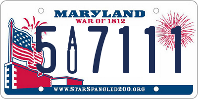 MD license plate 5AU7111