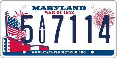 MD license plate 5AU7114