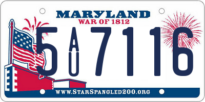 MD license plate 5AU7116